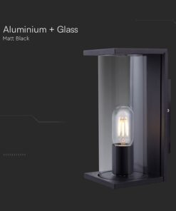 Φωτιστικό Τοίχου Κήπου Βεράντας 1xE27 Μαύρο με Διάφανο Γυαλί IP44 V-TAC – 24087