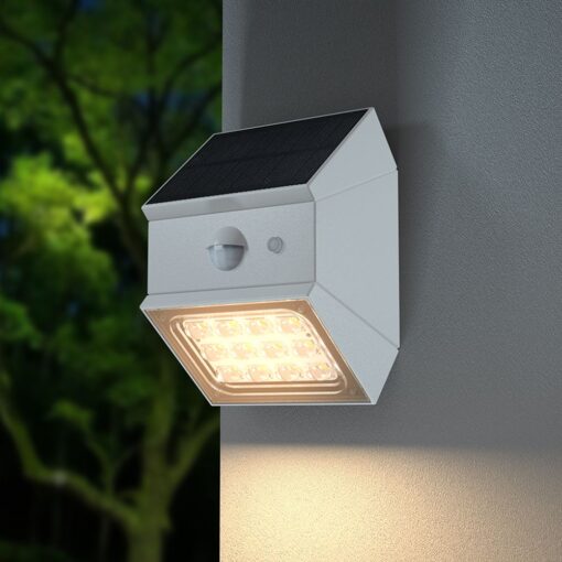 2.5W LED Ηλιακό Φωτιστικό Τοίχου Λευκό με Ανιχνευτή Κίνησης CCT  IP65 V-TAC – 24097