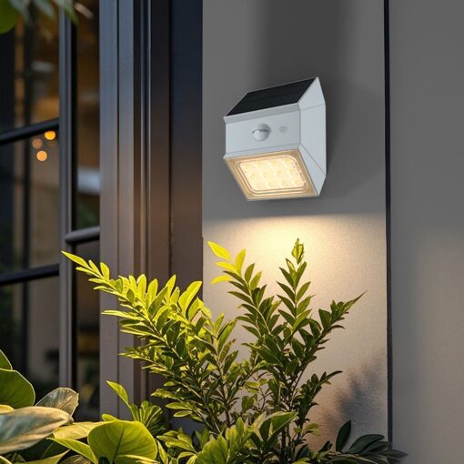 2.5W LED Ηλιακό Φωτιστικό Τοίχου Λευκό με Ανιχνευτή Κίνησης CCT  IP65 V-TAC – 24097