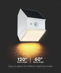 2.5W LED Ηλιακό Φωτιστικό Τοίχου Λευκό με Ανιχνευτή Κίνησης CCT IP65 V-TAC – 24097