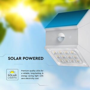 2.5W LED Ηλιακό Φωτιστικό Τοίχου Λευκό με Ανιχνευτή Κίνησης CCT  IP65 V-TAC – 24097