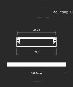 Προφίλ Αλουμινίου Φαρδύ 40x10mm για LED Ταινίες με Οπάλ Κάλυμμα 2m V-TAC – 24100