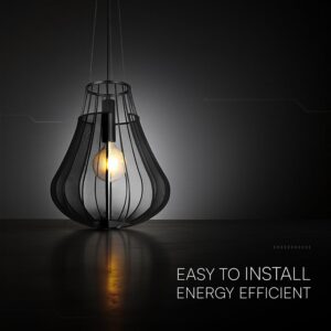 Κρεμαστό Φωτιστικό 1xE27 Φ420 Μαύρο Ματ V-TAC 24114VT