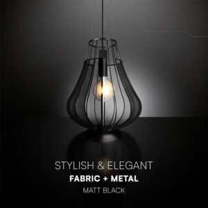 Κρεμαστό Φωτιστικό 1xE27 Φ420 Μαύρο Ματ V-TAC 24114VT