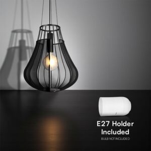 Κρεμαστό Φωτιστικό 1xE27 Φ420 Μαύρο Ματ V-TAC 24114VT