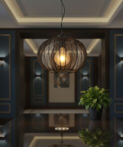 V-TAC – 24116 Κρεμαστό Φωτιστικό 1x E27 με Πλέγμα Φ400 Μαύρο Ματ