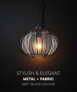 V-TAC – 24116 Κρεμαστό Φωτιστικό 1x E27 με Πλέγμα Φ400 Μαύρο Ματ