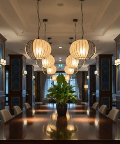 V-TAC – 24117 Κρεμαστό Φωτιστικό 1x E27 με Πλέγμα Φ400 Μαύρο Ματ & Μπεζ