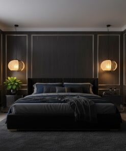 V-TAC – 24117 Κρεμαστό Φωτιστικό 1x E27 με Πλέγμα Φ400 Μαύρο Ματ & Μπεζ