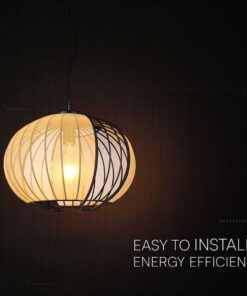 V-TAC – 24117 Κρεμαστό Φωτιστικό 1x E27 με Πλέγμα Φ400 Μαύρο Ματ & Μπεζ