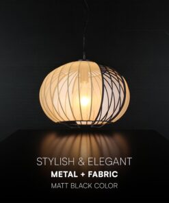 V-TAC – 24117 Κρεμαστό Φωτιστικό 1x E27 με Πλέγμα Φ400 Μαύρο Ματ & Μπεζ