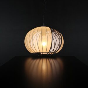 V-TAC – 24117 Κρεμαστό Φωτιστικό 1x E27 με Πλέγμα Φ400 Μαύρο Ματ & Μπεζ