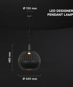 V-TAC – 24118 Κρεμαστό Φωτιστικό Διακοσμητικό Σποτ 1xGU10 με Πλέγμα Φ400 Μαύρο Ματ