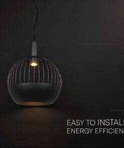 V-TAC – 24118 Κρεμαστό Φωτιστικό Διακοσμητικό Σποτ 1xGU10 με Πλέγμα Φ400 Μαύρο Ματ