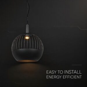 V-TAC – 24118 Κρεμαστό Φωτιστικό Διακοσμητικό Σποτ 1xGU10 με Πλέγμα Φ400 Μαύρο Ματ