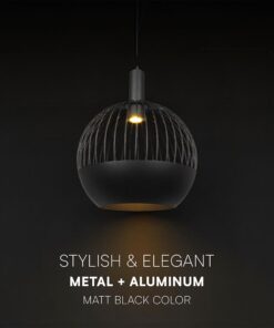 V-TAC – 24118 Κρεμαστό Φωτιστικό Διακοσμητικό Σποτ 1xGU10 με Πλέγμα Φ400 Μαύρο Ματ