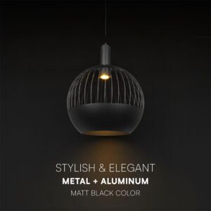 V-TAC – 24118 Κρεμαστό Φωτιστικό Διακοσμητικό Σποτ 1xGU10 με Πλέγμα Φ400 Μαύρο Ματ