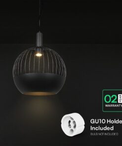 V-TAC – 24118 Κρεμαστό Φωτιστικό Διακοσμητικό Σποτ 1xGU10 με Πλέγμα Φ400 Μαύρο Ματ