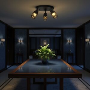 V-TAC – 24119 Decorative Πολύφωτο Ροζέτα με 3 Σποτ LED 18W 2160lm 3000K Μαύρο Ματ