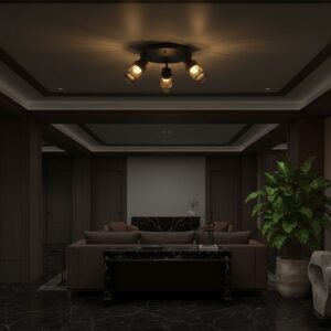 V-TAC – 24119 Decorative Πολύφωτο Ροζέτα με 3 Σποτ LED 18W 2160lm 3000K Μαύρο Ματ