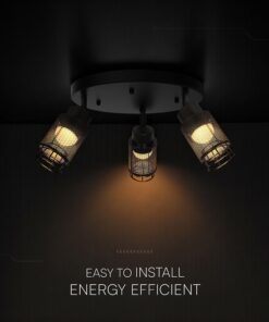 V-TAC – 24119 Decorative Πολύφωτο Ροζέτα με 3 Σποτ LED 18W 2160lm 3000K Μαύρο Ματ