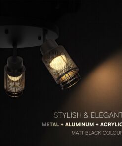 V-TAC – 24119 Decorative Πολύφωτο Ροζέτα με 3 Σποτ LED 18W 2160lm 3000K Μαύρο Ματ