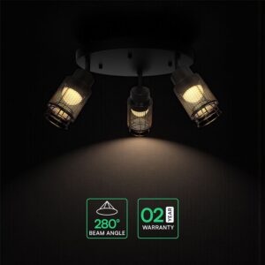 V-TAC – 24119 Decorative Πολύφωτο Ροζέτα με 3 Σποτ LED 18W 2160lm 3000K Μαύρο Ματ