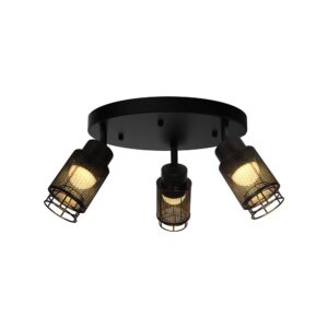 V-TAC - 24119 Decorative Πολύφωτο Ροζέτα με 3 Σποτ LED 18W 2160lm 3000K Μαύρο Ματ