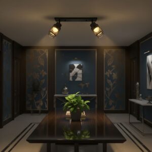 V-TAC – 24120 Decorative Πολύφωτο με 2 Σποτ LED 12W 1440lm 3000K Μαύρο Ματ