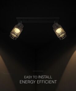 V-TAC – 24120 Decorative Πολύφωτο με 2 Σποτ LED 12W 1440lm 3000K Μαύρο Ματ