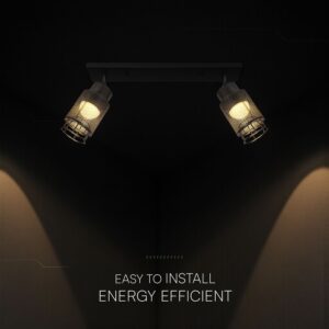 V-TAC – 24120 Decorative Πολύφωτο με 2 Σποτ LED 12W 1440lm 3000K Μαύρο Ματ