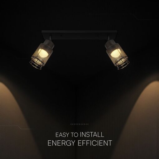 V-TAC – 24120 Decorative Πολύφωτο με 2 Σποτ LED 12W 1440lm 3000K Μαύρο Ματ