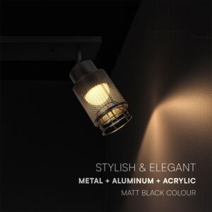 V-TAC – 24120 Decorative Πολύφωτο με 2 Σποτ LED 12W 1440lm 3000K Μαύρο Ματ