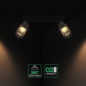 V-TAC – 24120 Decorative Πολύφωτο με 2 Σποτ LED 12W 1440lm 3000K Μαύρο Ματ