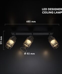 V-TAC – 24121 LED Decorative Πολύφωτο με 3 Σποτ 18W 3000K Μαύρο Ματ V-TAC – 24121