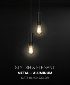 V-TAC – 24123 Κρεμαστό Φωτιστικό με 2xE27 Μαύρο Ματ