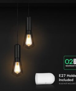 V-TAC – 24123 Κρεμαστό Φωτιστικό με 2xE27 Μαύρο Ματ