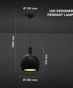 V-TAC – 24126 Κρεμαστό Φωτιστικό Σποτ Καμπάνα 1xE27 Φ280 Μαύρο