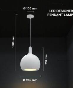 V-TAC – 24127 Κρεμαστό Φωτιστικό Καμπάνα 1xE27 Φ280 Λευκό