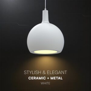 V-TAC – 24127 Κρεμαστό Φωτιστικό Καμπάνα 1xE27 Φ280 Λευκό