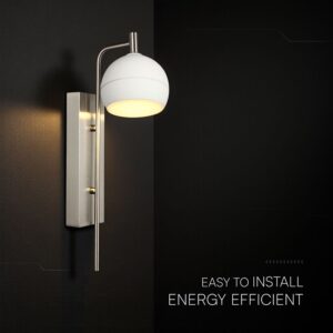 V-TAC – 24128 Φωτιστικό Τοίχου LED 10W 1200lm Θερμό 3000K Νίκελ Ματ & Λευκό