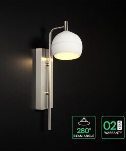 V-TAC – 24128 Φωτιστικό Τοίχου LED 10W 1200lm Θερμό 3000K Νίκελ Ματ & Λευκό