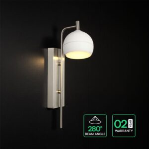 V-TAC – 24128 Φωτιστικό Τοίχου LED 10W 1200lm Θερμό 3000K Νίκελ Ματ & Λευκό