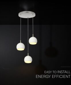 30W LED Decorative Κρεμαστό Φωστικό Ροζέτα Φ250 3600lm 3000K Νίκελ Ματ +Λευκό με 3 Σποτ Φ120 V-TAC – 24129