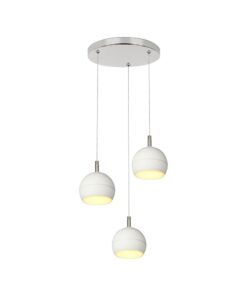 30W LED Decorative Κρεμαστό Φωστικό Ροζέτα Φ250 3600lm 3000K Νίκελ Ματ +Λευκό με 3 Σποτ Φ120 V-TAC – 24129