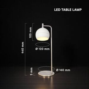 V-TAC – 24130 Επιτραπέζιο Φωτιστικό LED 10W 1200lm Θερμό 3000K Νίκελ Ματ & Λευκό