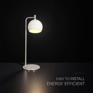 V-TAC – 24130 Επιτραπέζιο Φωτιστικό LED 10W 1200lm Θερμό 3000K Νίκελ Ματ & Λευκό