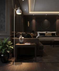 V-TAC – 24131 Φωτιστικό Δαπέδου LED 10W 1200lm Θερμό 3000K Νίκελ Ματ & Λευκό