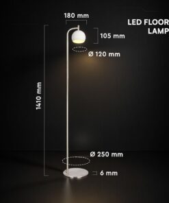 V-TAC – 24131 Φωτιστικό Δαπέδου LED 10W 1200lm Θερμό 3000K Νίκελ Ματ & Λευκό