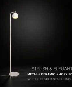 V-TAC – 24131 Φωτιστικό Δαπέδου LED 10W 1200lm Θερμό 3000K Νίκελ Ματ & Λευκό